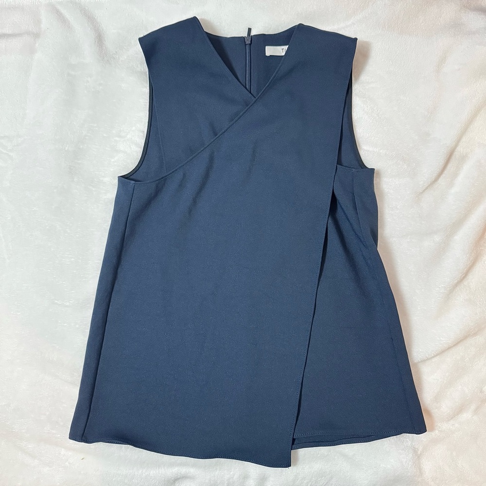 TIBI Navy Chalky Drape Wrap Top - 00 - NWT